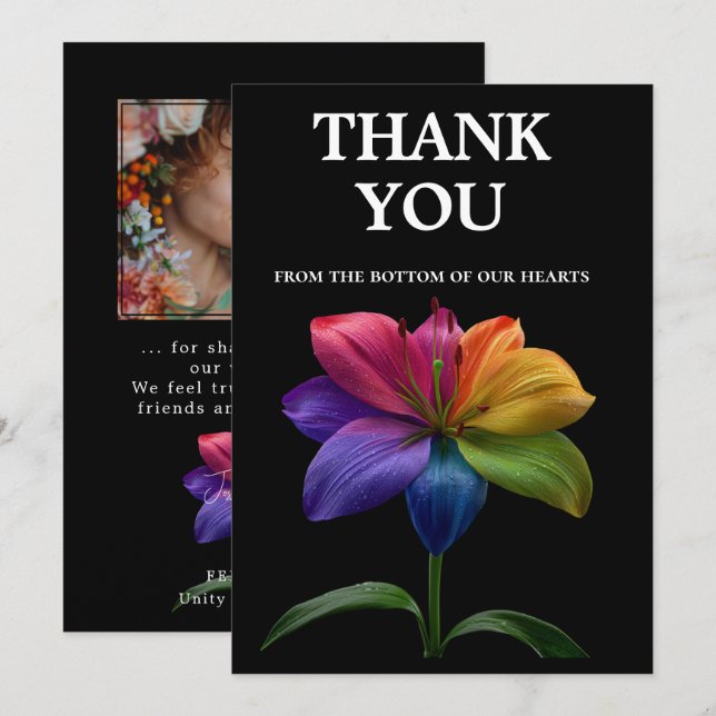 🌈 Wedding budget with photo Tack Kort (Fram/baksida)