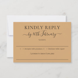 Wedding Burly Wood Sand Kindly Reply OSA Kort