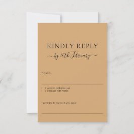 Wedding Burly Wood Sand Signature Kindly Reply OSA Kort