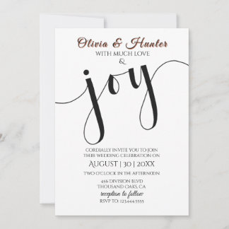 Wedding, Burnt Orange, Modern, Typography, Script, Inbjudningar