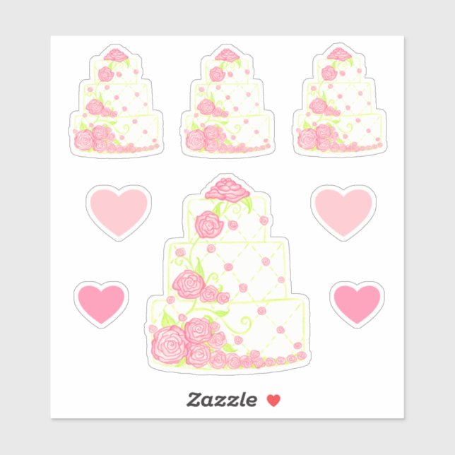 Wedding Cake Stickers Klistermärken (Ark)