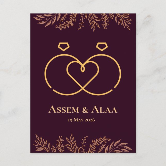 wedding card inbjudan vykort (Framsida)