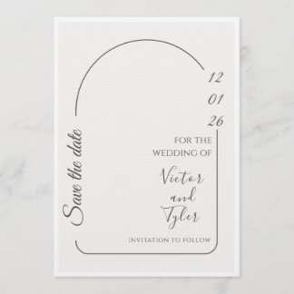 Wedding Card – Modern Minimal Save The Date Arch Inbjudningar