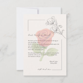 Wedding card tack kort