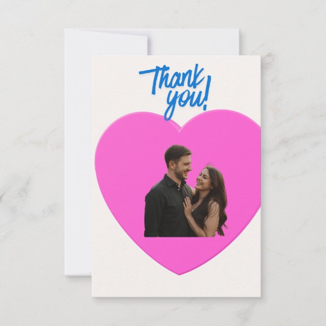Wedding card  thank you tack kort (Framsida)