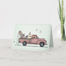 Wedding Card Vintage Car Pickup Truck Inbjudan