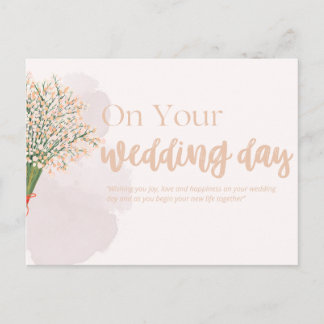 Wedding Cards- Elegant Floral Wedding Congratulati Vykort