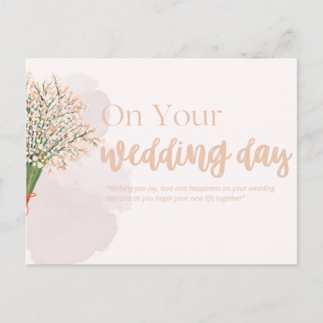 Wedding Cards- Elegant Floral Wedding Congratulati Vykort (Framsida)