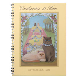 Wedding Cats Personalized Yellow Notebook Anteckningsbok