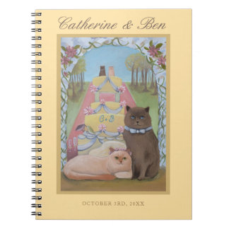 Wedding Cats Personalized Yellow  Notebook Anteckningsbok