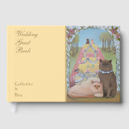 Wedding Cats Yellow "9 x 6" Guest Book Gästböcker