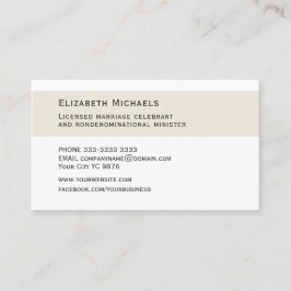 Wedding Celebrant modern Visitkort