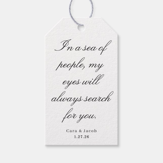 Wedding Centerpiece, Bridal Shower Decoration  Presentetikett (Framsidan)