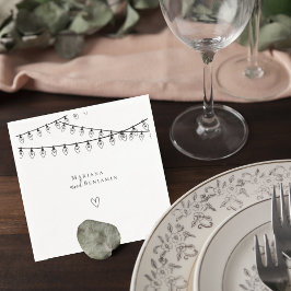 Wedding Cocktail Napkin with String Lights Pappersservett