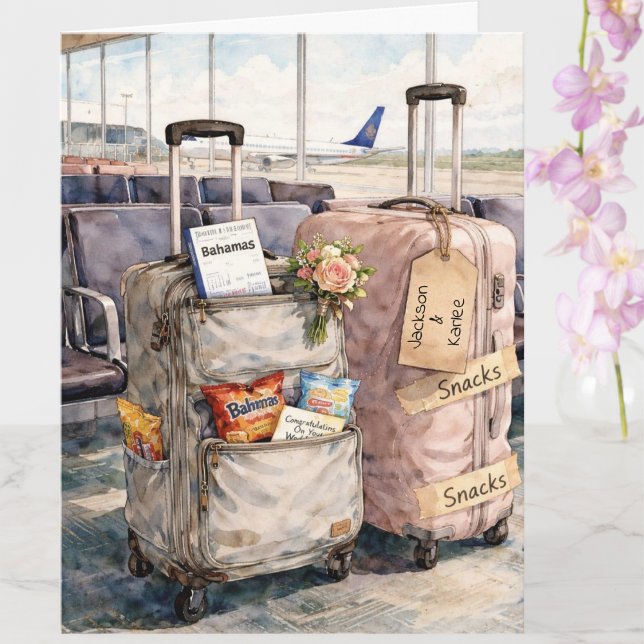 Wedding Congratulations Honeymoon Trip Snacks Card Kort (Skapare uppladdad)