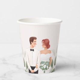 Wedding Couple Illustration Paper Cup