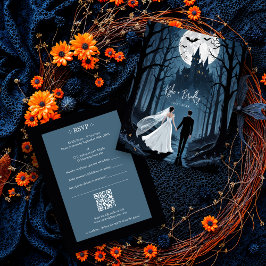 Wedding Couple Spooky Forest Toward Haunted Castle OSA Kort