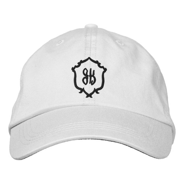 Wedding Crest Monogram Embroidered Baseball Cap Broderad Keps (Framsida)