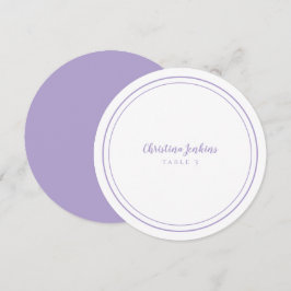 Wedding Custom Guest Lavender Round Place Card
