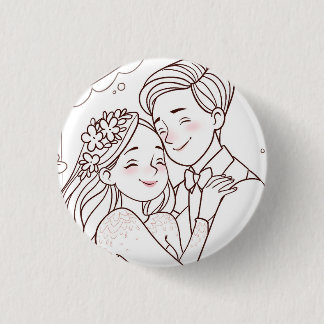 Wedding cute badge knapp