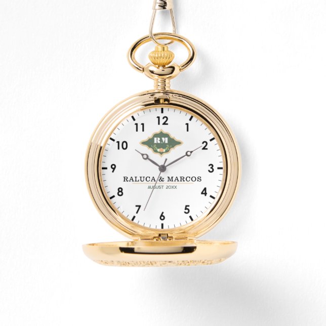 Wedding date couple name  armbandsur (Framsida)