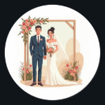 Wedding Day Love Stickers Runt Klistermärke<br><div class="desc">Celebrate your special day with these elegant wedding-themed stickers,  perfect for your digital devices and gifts!</div>