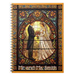 Wedding Design in Traditional Stained Glass Anteckningsbok