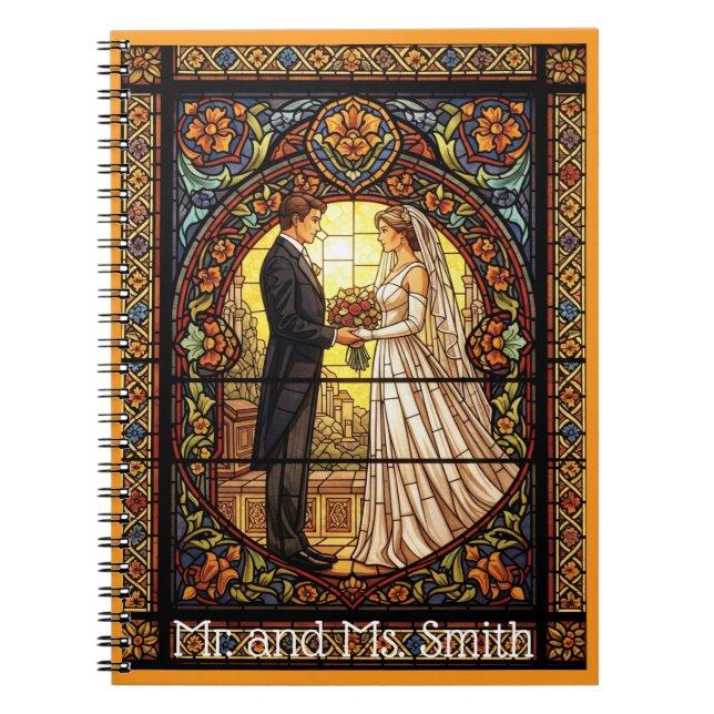 Wedding Design in Traditional Stained Glass Anteckningsbok (Framsidan)