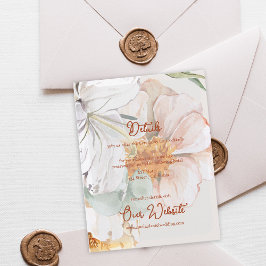 Wedding Details Card | Blush Peach Floral Tilläggskort