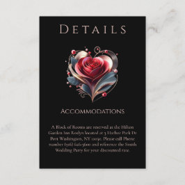 Wedding Details-Modern Heart Shaped Rose Tilläggskort