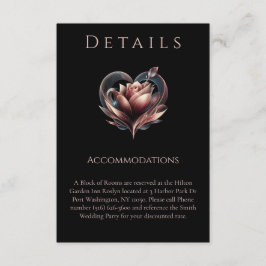 Wedding Details-Modern Rose with a Heart- Tilläggskort