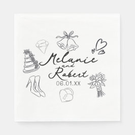 Wedding Doodle Save the Dates Wedding Anniversary  Pappersservett