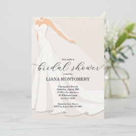 Wedding Dress Bridal Shower Inbjudningar