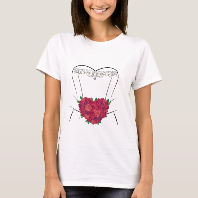 Wedding Dress T Shirt, Simple Marriage Bridal Show T Shirt (Framsida)