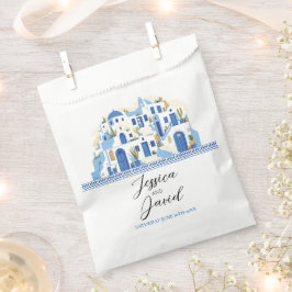 Wedding Favor Bags Santorini Greece Blue White