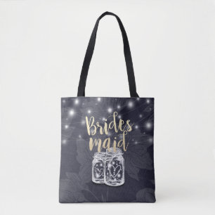 Wedding Favor Bridesmaid Mason Burk String Ljus Tygkasse