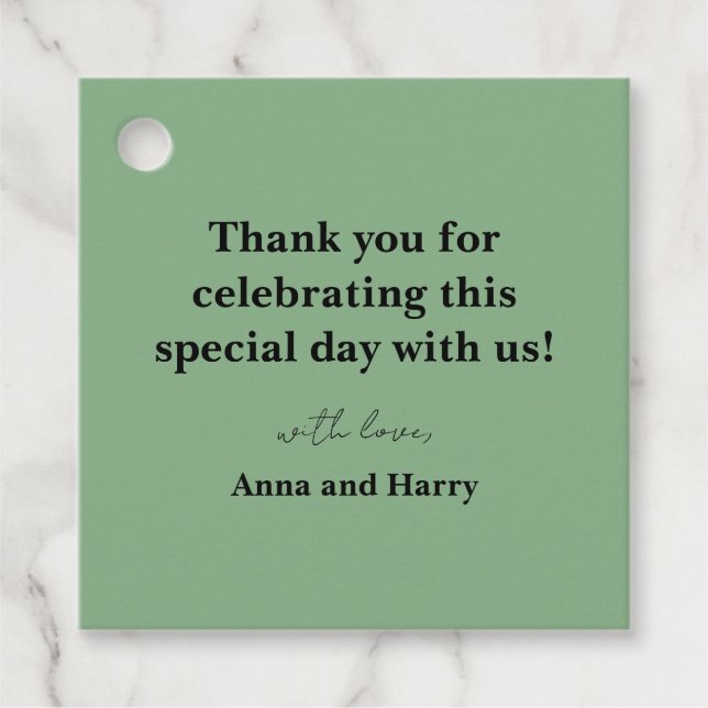 Wedding Favor Gåvor Etiketter (Framsida)