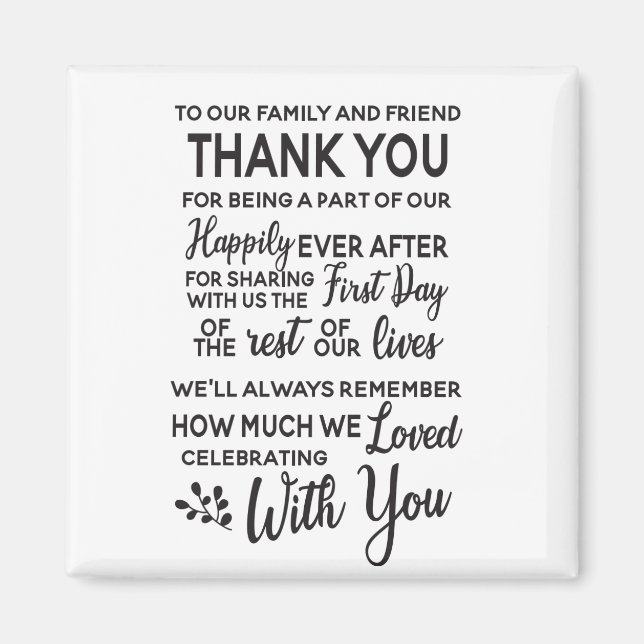 WEDDING FAVOR MAGNET (Framsidan)