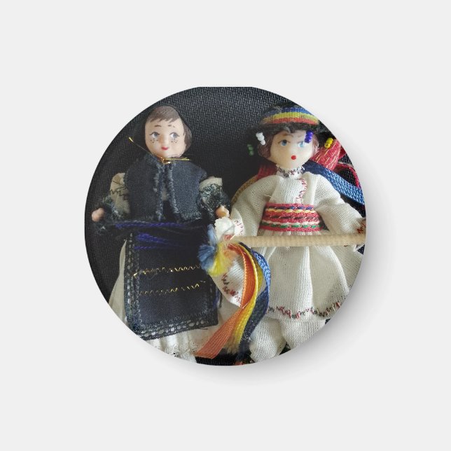 Wedding Favor Rumänsk National Costume Magnet (Framsidan)
