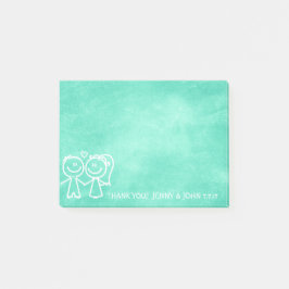 Wedding Favor Tack Chalkboard Mint Aquamarine Post-it Block