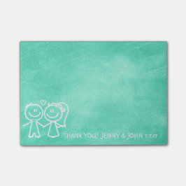 Wedding Favor Tack Chalkboard Mint Aquamarine Post-it Block