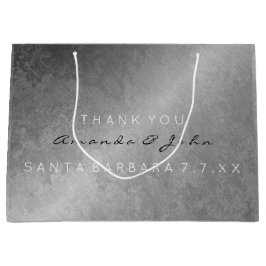 Wedding Favor Tack Grått Silver Grungy