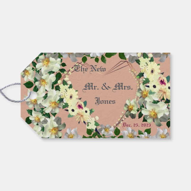 Wedding Favors - Dusty Ro Presentetikett (Baksidan (Horisontell))