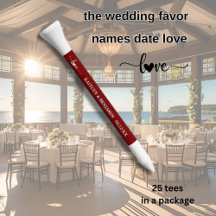 WEDDING FAVORS KÄRLEK MONOGRAM NAMN DATE GOLF TES