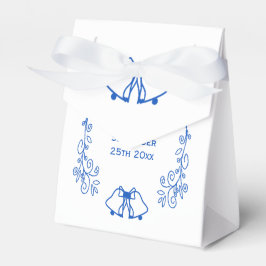 Wedding Favour Box Blue Sapphire Bells Scrollwork Presentaskar