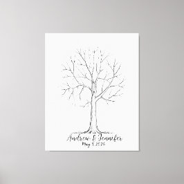 Wedding Fingerprint Tree Guest Book Alternative Canvastryck
