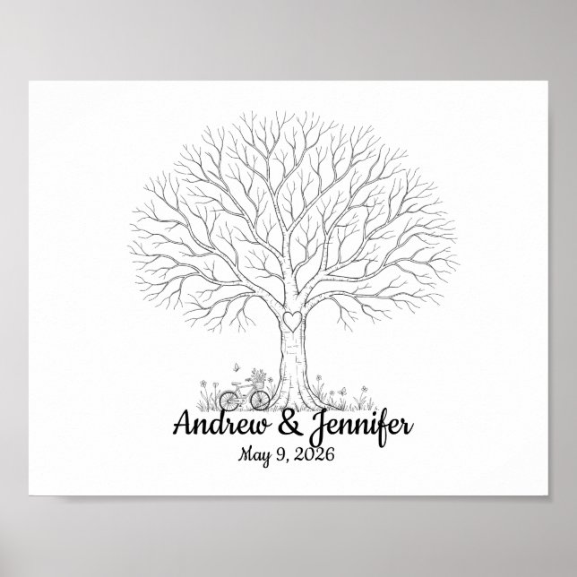 Wedding Fingerprint Tree Guest Book Alternative Poster (Framsidan)