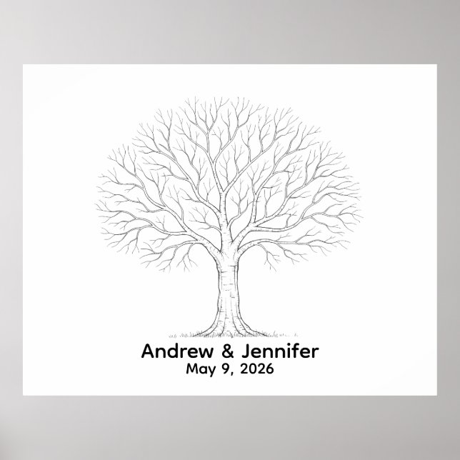 Wedding Fingerprint Tree Guest Book Alternative Poster (Framsidan)
