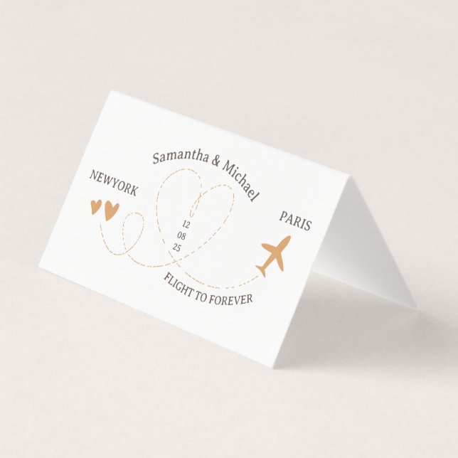 Wedding Flight Travel QR Code Playlist Kort (Baksida)