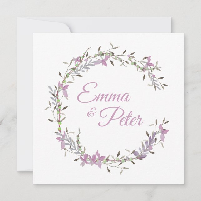 Wedding Floral Garland in Lilac Shades Spara Datumet (Framsida)